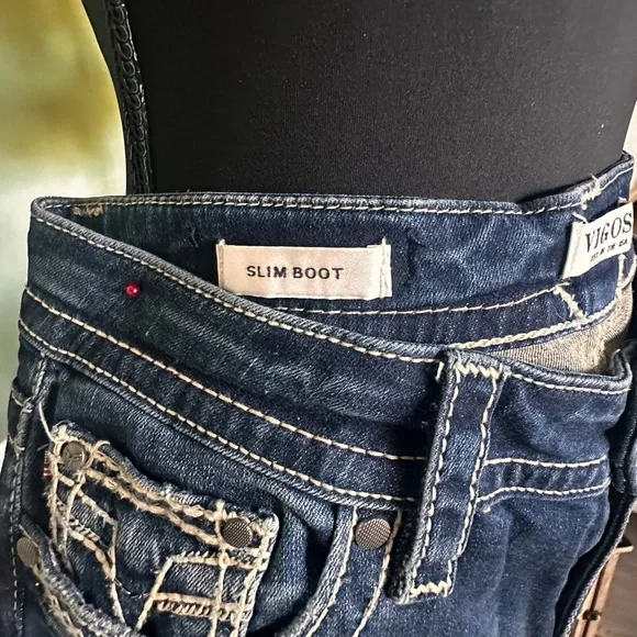 Vigoss Women's Dark Blue Boot Cut Jeans - Picture 2 of 6